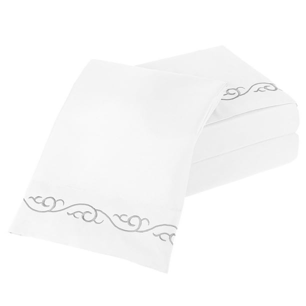Wrinkle Resistant 4 Piece Sheet Set by Bedford Home Hypoallergenic Ivory Queen Embroidered Brushed Microfiber Sheets Set- Soft Wrinkle Resistant 4 Piece Sheet Set by Bedford Home Hypoallergenic Ivory Queen Embroidered Brushed Microfiber Sheets Set- Soft